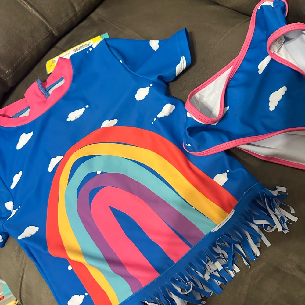 NWT Andy & Evan Pink and Blue tankini Set